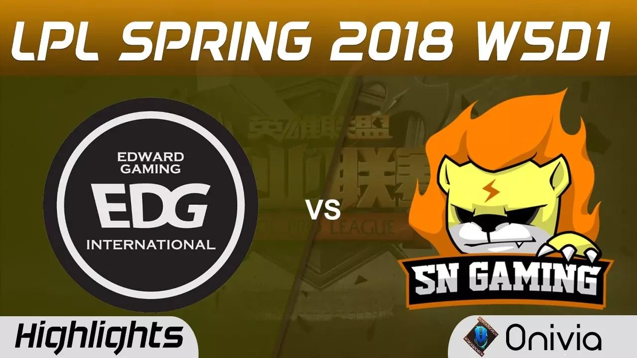 EDG vs SNG Highlights Game 1 LPL Spring 2018 W5D1 Edward Gaming vs Sunning Gaming by Onivia thumbnail