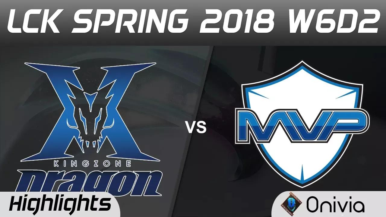 KZ vs MVP Highlights Game 1 LCK Spring 2018 W6D2 KingZone DragonX vs MVP by Onivia thumbnail