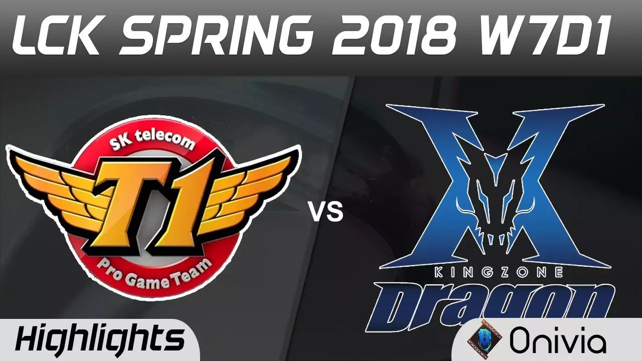 SKT vs KZ Highlights Game 1 LCK Spring 2018 W7D1 SK Telecom T1 vs KingZone DragonX by Onivia thumbnail