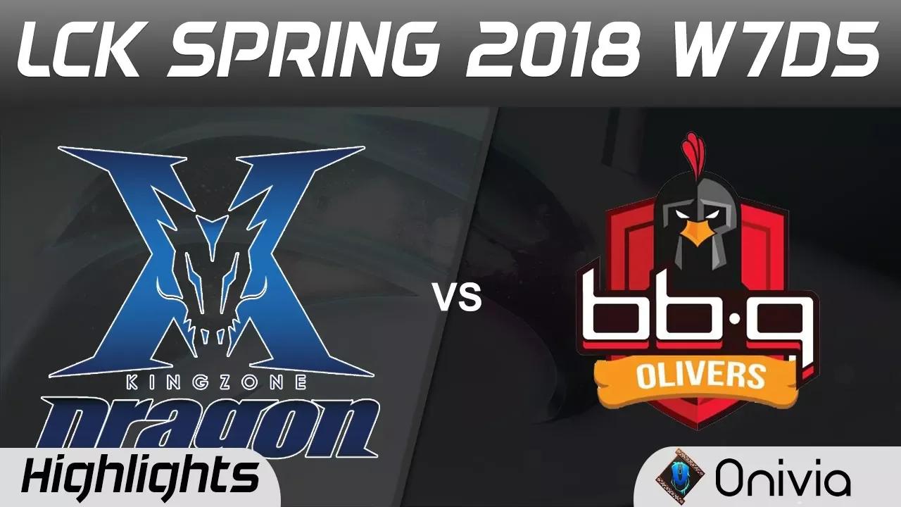 KZ vs BBQ Highlights Game 1 LCK Spring 2018 W7D5 KingZone DragonX vs BBQ Olivers by Onivia thumbnail