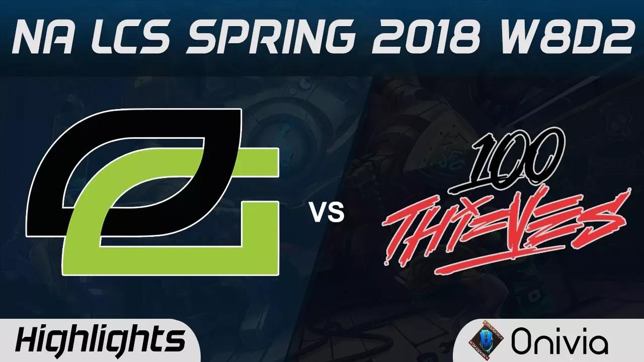 OPT vs 100 Highlights NA LCS Spring 2018 W8D2 Optic Gaming vs 100Thieves by Onivia thumbnail