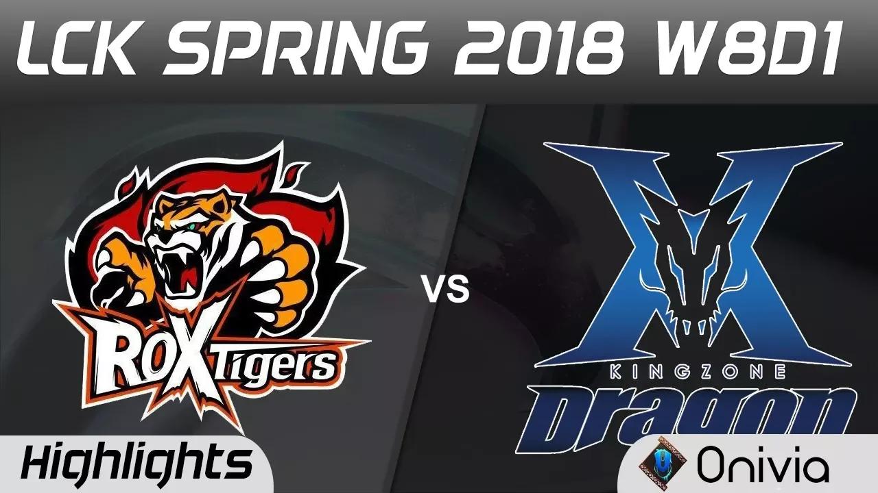 ROX vs KZ Highlights Game 1 LCK Spring 2018 W8D1 ROX Tigers vs KingZone DragonX by Onivia thumbnail