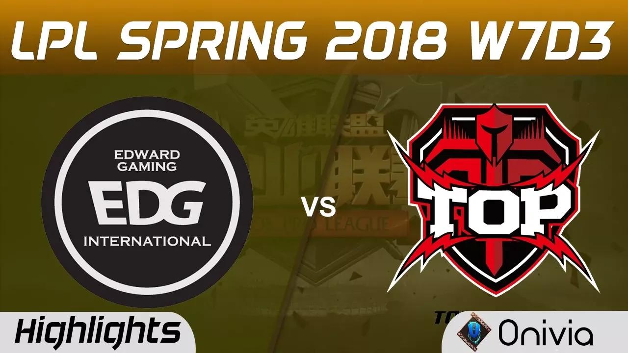 EDG vs TOP Highlights Game 1 LPL Spring 2018 W7D3 Edward Gaming vs Topsports Gaming by Onivia thumbnail