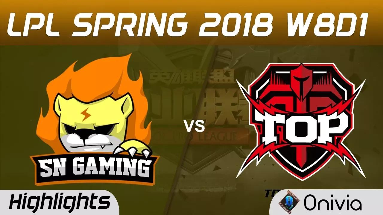 SNG vs TOP Highlights Game 2 LPL Spring 2018 W8D1 Suning Gaming vs TopSports Esports by Onivia thumbnail