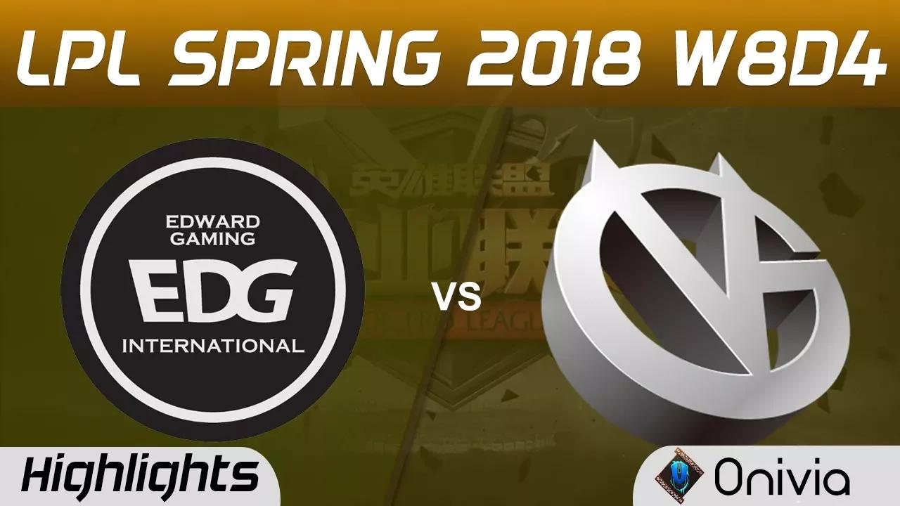 EDG vs VG Highlights Game 2 LPL Spring 2018 W8D4 Edward Gaming vs Vici Gaming by Onivia thumbnail