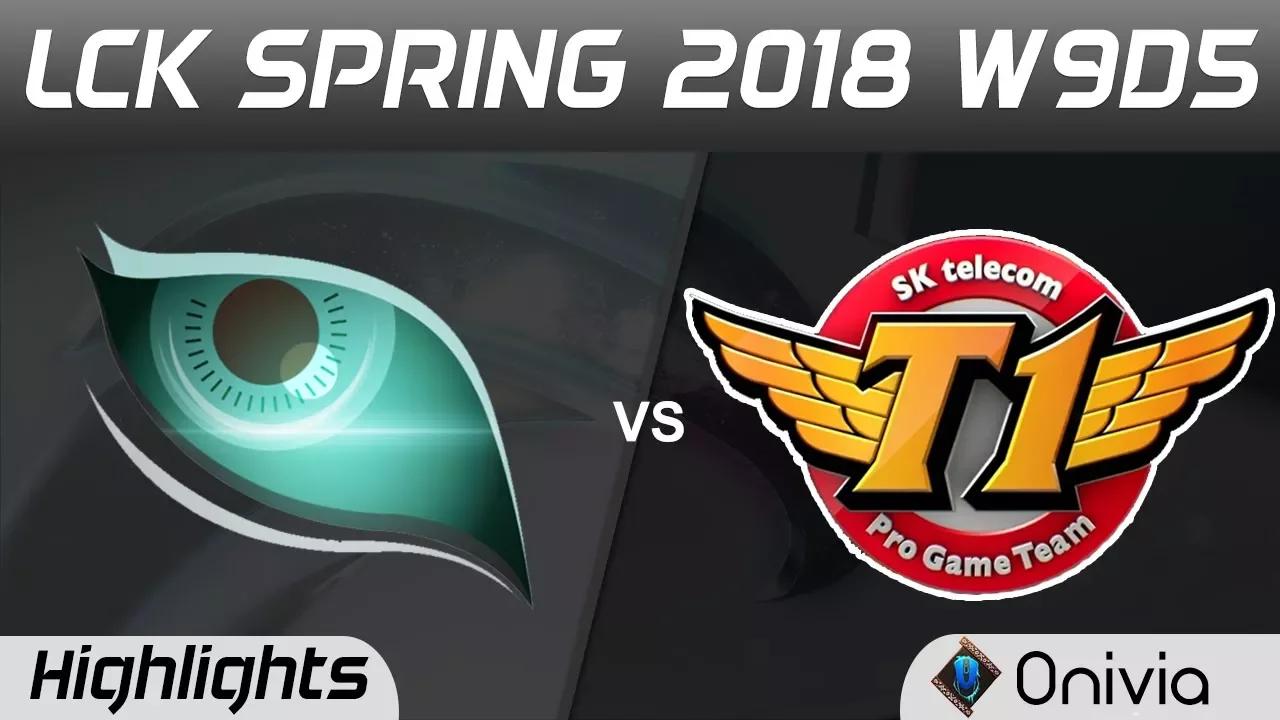 KDM vs SKT Highlights Game 1 LCK Spring 2018 W9D5 Kongdoo Monster vs SK Telecom T1 by Onivia thumbnail