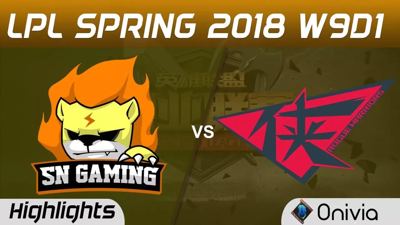 SNG vs RW Highlights Game 1 LPL Spring 2018 W9D1 Suning Gaming vs Rogue Warriors by Onivia thumbnail