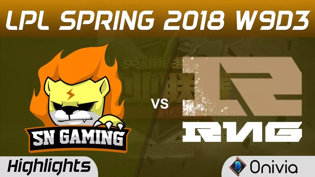 SNG vs RNG Highlights Game 1 LPL Spring 2018 W9D3 Suning Gaming vs Royal Never Give Up by Onivia thumbnail