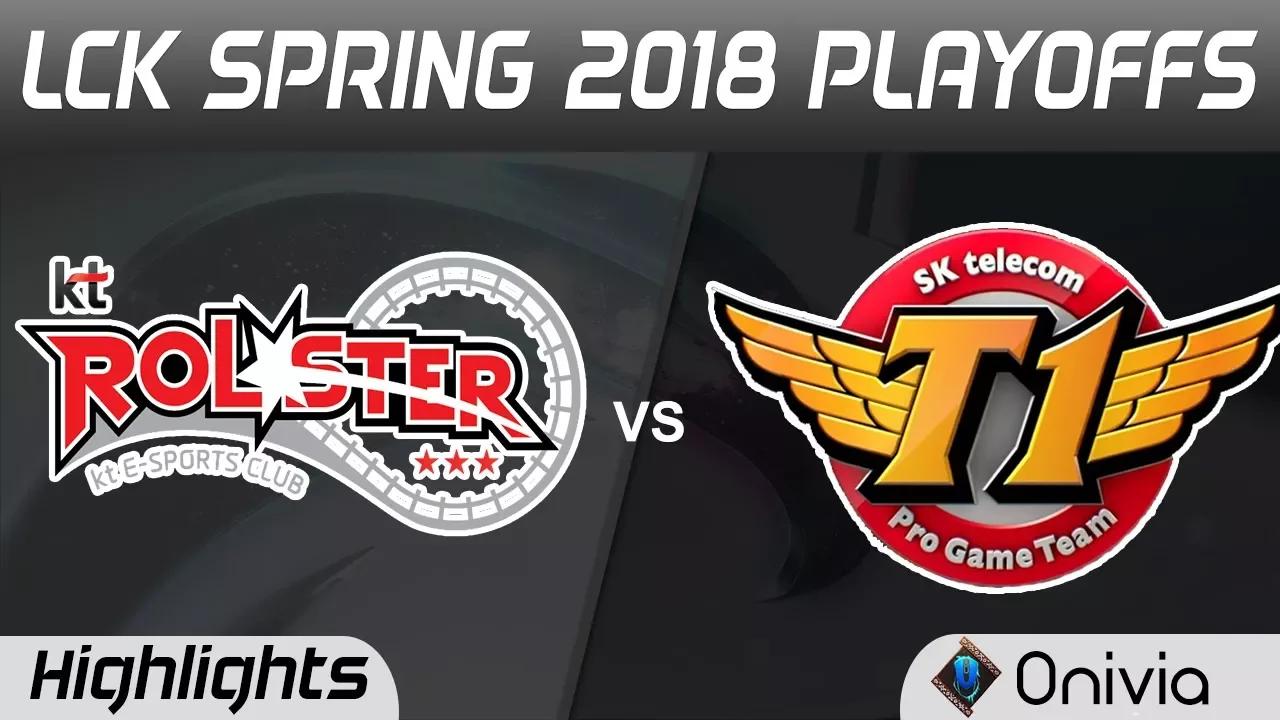 KT vs SKT Highlights Game 1 LCK Spring 2018 Playoffs KT Rolster vs SK Telecom T1 by Onivia thumbnail