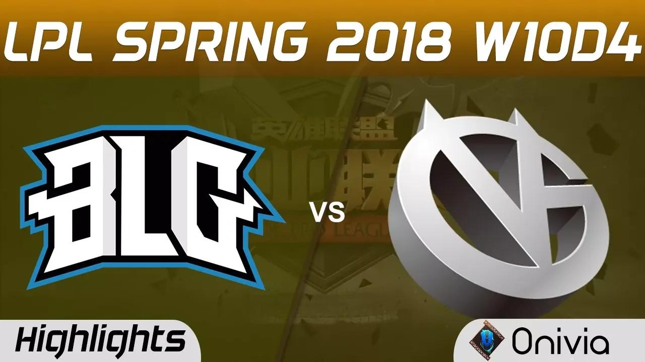 BLG vs VG Highlights Game 1 LPL Spring 2018 W10D4 Bilibili Gaming vs Vici Gaming by Onivia thumbnail