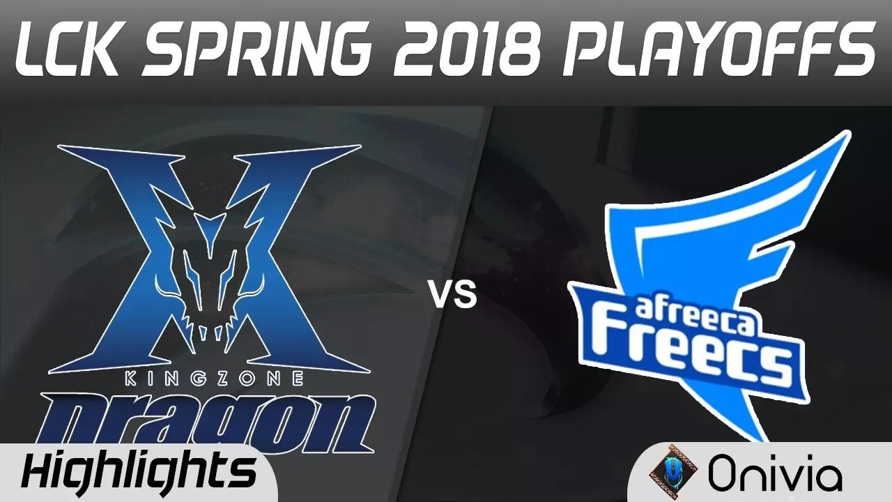 KZ vs AFS Highlights Game 3 LCK Spring 2018 Playoffs KingZone DragonX vs Afreeca Freecs by Onivia thumbnail