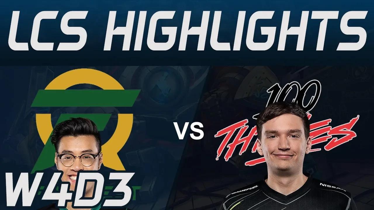 FLY vs 100 Highlights LCS Spring 2020 W4D3 Flyquest vs 100Thieves LCS Highlights 2020 by Onivia thumbnail