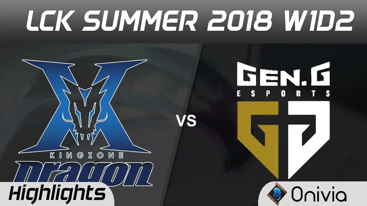 KZ vs GEN Highlights Game 2 LCK Summer 2018 King Zone DragonX vs Gen G Esports by Onivia thumbnail