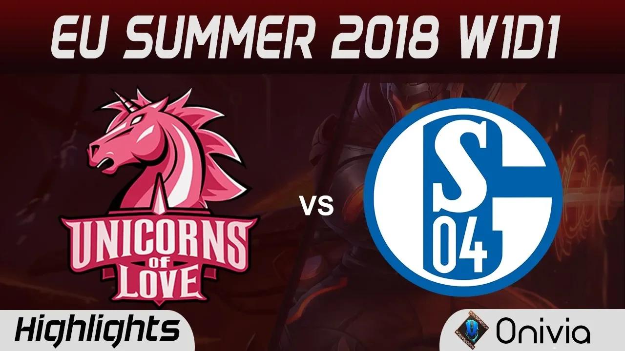 UOL vs S04 Highlights EU LCS Summer 2018 W1D1 Unicorns Of Love vs FC Schalke 04 By Onivia thumbnail