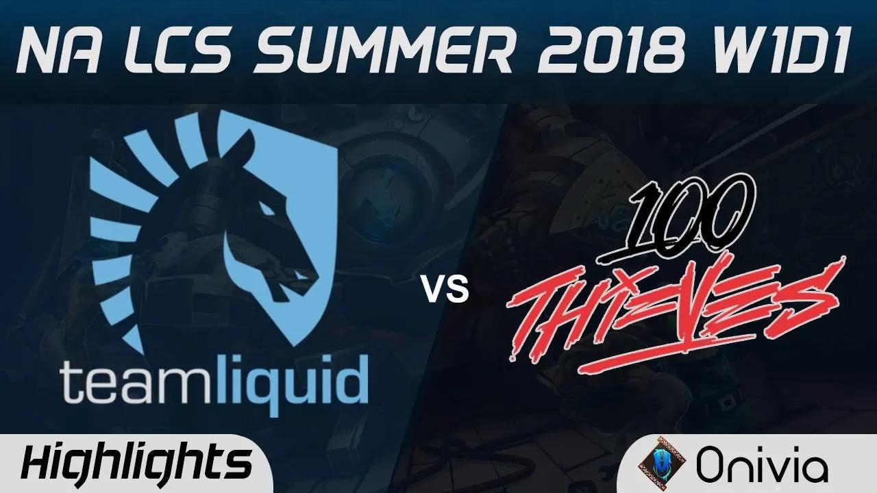 TL vs 100 Highlights NA LCS Summer 2018 W1D1 Team Liquid vs 100 Thieves by Onivia thumbnail