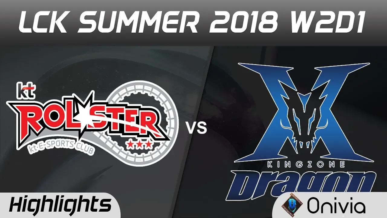 KT vs KZ Highlights Game 1 LCK Summer 2018 W2D1 KT Rolster vs King Zone DragonX by Onivia thumbnail