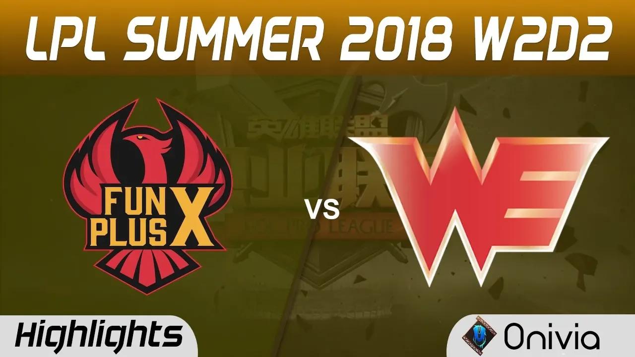 FPX vs WE Highlights Game 1 LPL Summer 2018 W2D2 FunPlus Phoenix vs Team WE by Onivia thumbnail