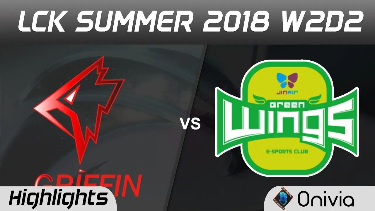 GRF vs JAG Highlights Game 2 LCK Summer 2018 W2D2 Griffin vs JinAir Green Wings by Onivia thumbnail