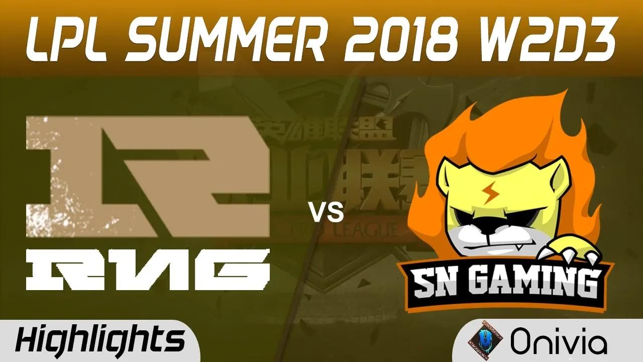 RNG vs SNG Highlights Game 2 LPL Summer 2018 W2D3 Royal Never Give Up vs Suning Gaming by Onivia thumbnail