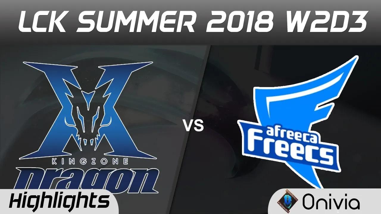 KZ vs AFS Highlights Game 1 LCK Summer 2018 W2D3 KingZone DragonX vs Afreeca Freecs by Onivia thumbnail