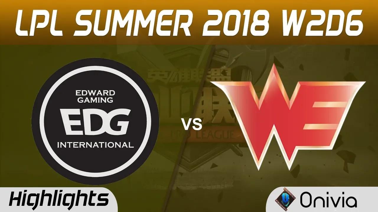 EDG vs WE Highlights Game 1 LPL Summer 2018 W2D6 Edward Gaming vs Team WE by Onivia thumbnail