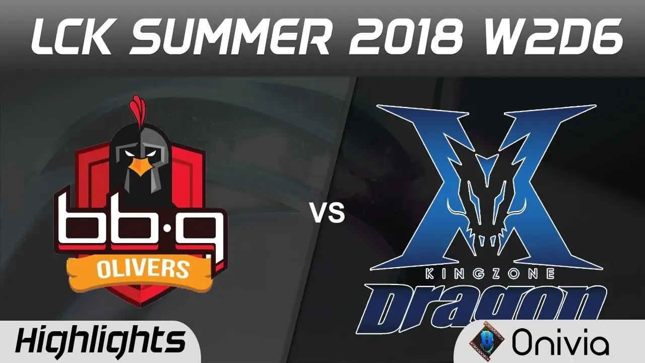 BBQ vs KZ Highlights Game 1 LCK Summer 2018 W2D6 BBQ Olivers vs Kingzone DragonX by Onivia thumbnail