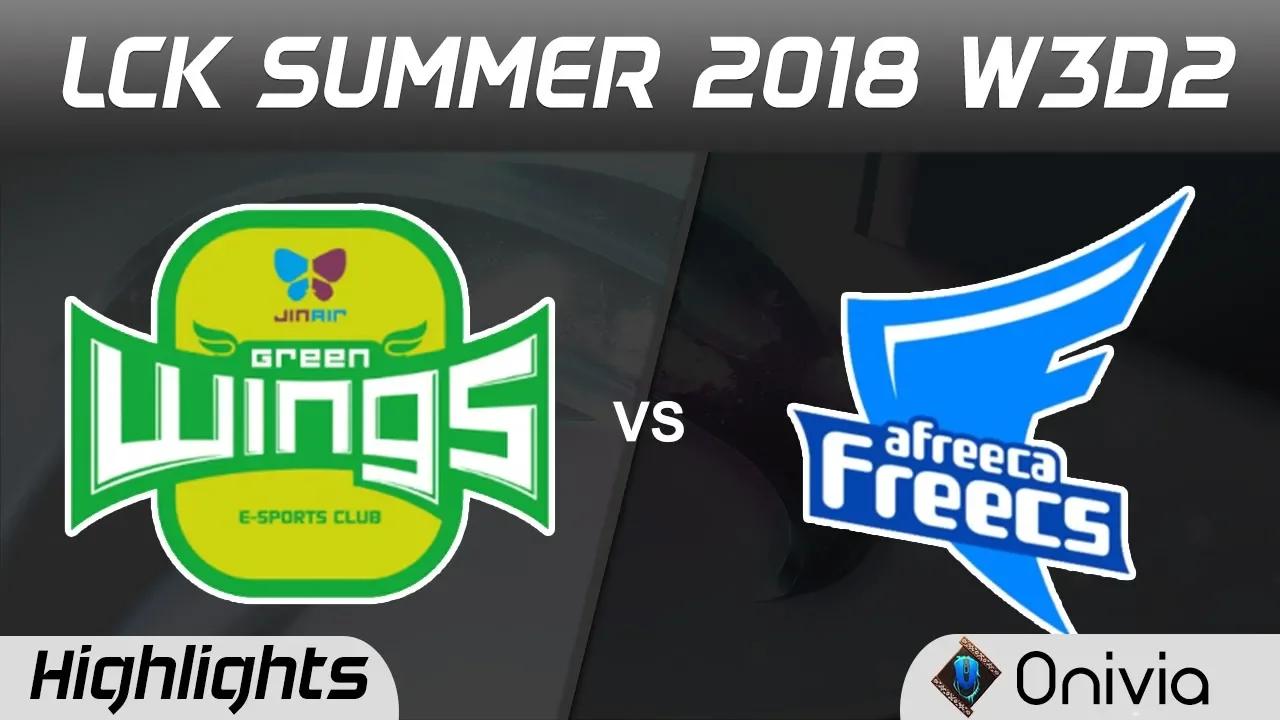 JAG vs AFS Highlights Game 3 LCK Summer 2018 W3D2 Jin Air GreenWings vs Afreeca Freecs by Onivia thumbnail