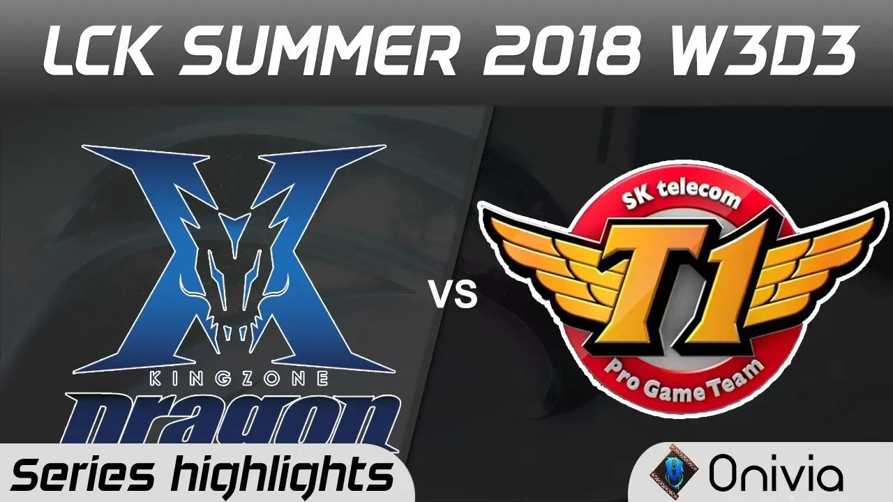 KZ vs SKT Series Highlights LCK Summer 2018 W3D3 KingZone DragonX vs SK Telecom T1 by Onivia thumbnail