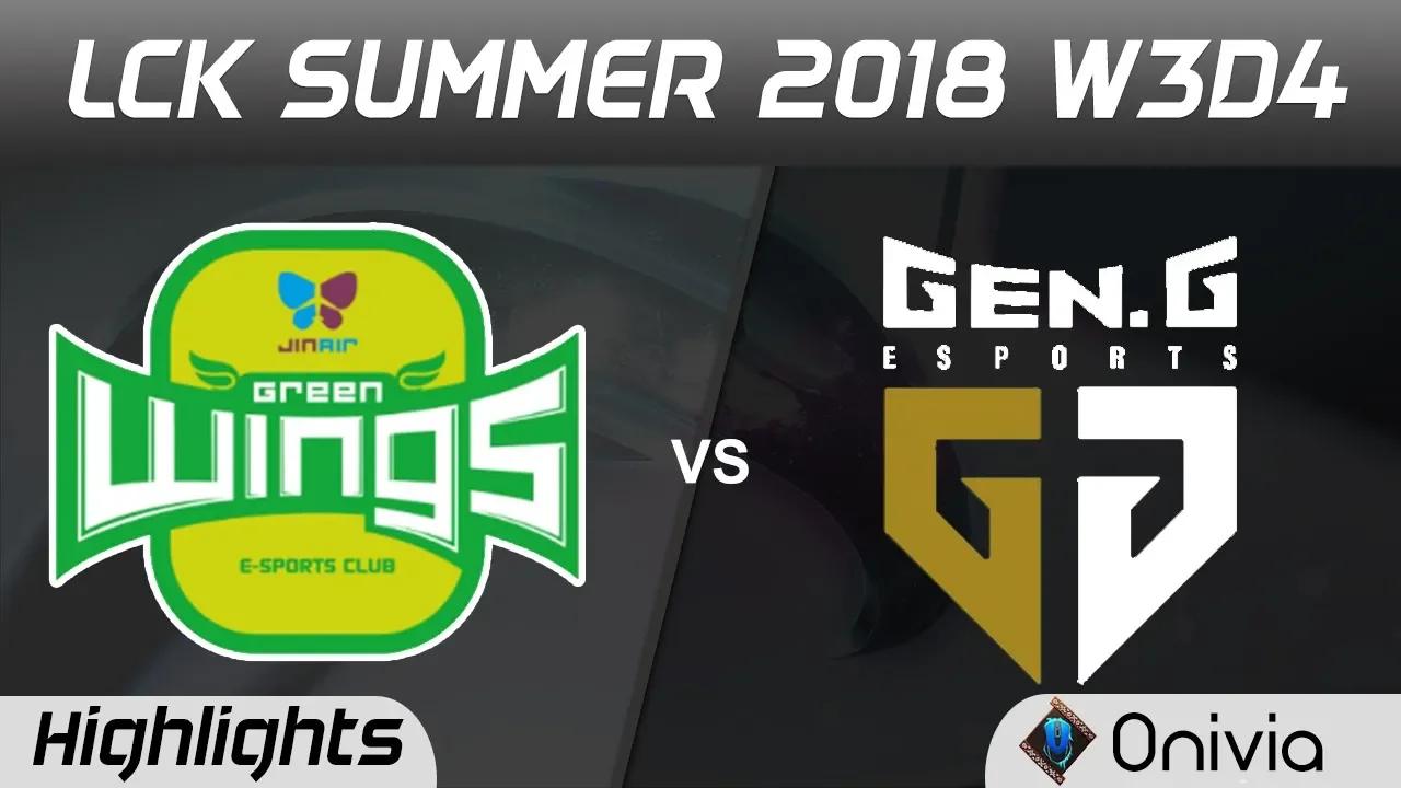 JAG vs GEN Highlights Game 1 LCK Summer 2018 W3D4 Jin Air GreenWings vs Gen G Esports by Onivia thumbnail