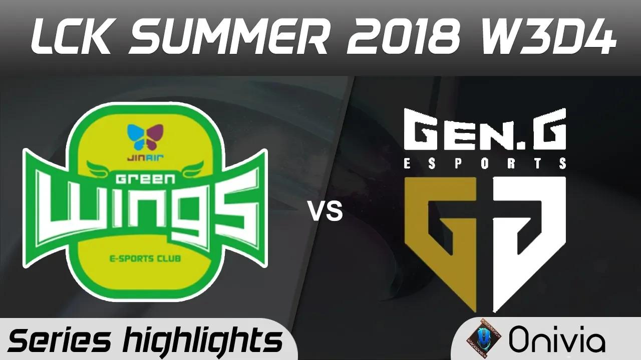 JAG vs GEN Series Highlights LCK Summer 2018 W3D4 Jin Air GreenWings vs Gen G Esports by Onivia thumbnail