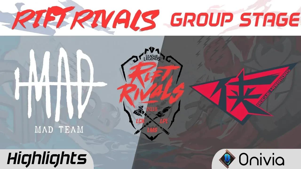 MAD vs RW Highlights Rift Rivals LCK LPL LMS 2018 MAD Team vs Rogue Warriors by Onivia thumbnail