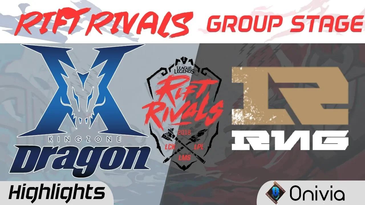 KZ vs RNG Highlights Rift Rivals LCK LPL LMS 2018 Kingzone DragonX vs Royal Never Give Up by Onivia thumbnail