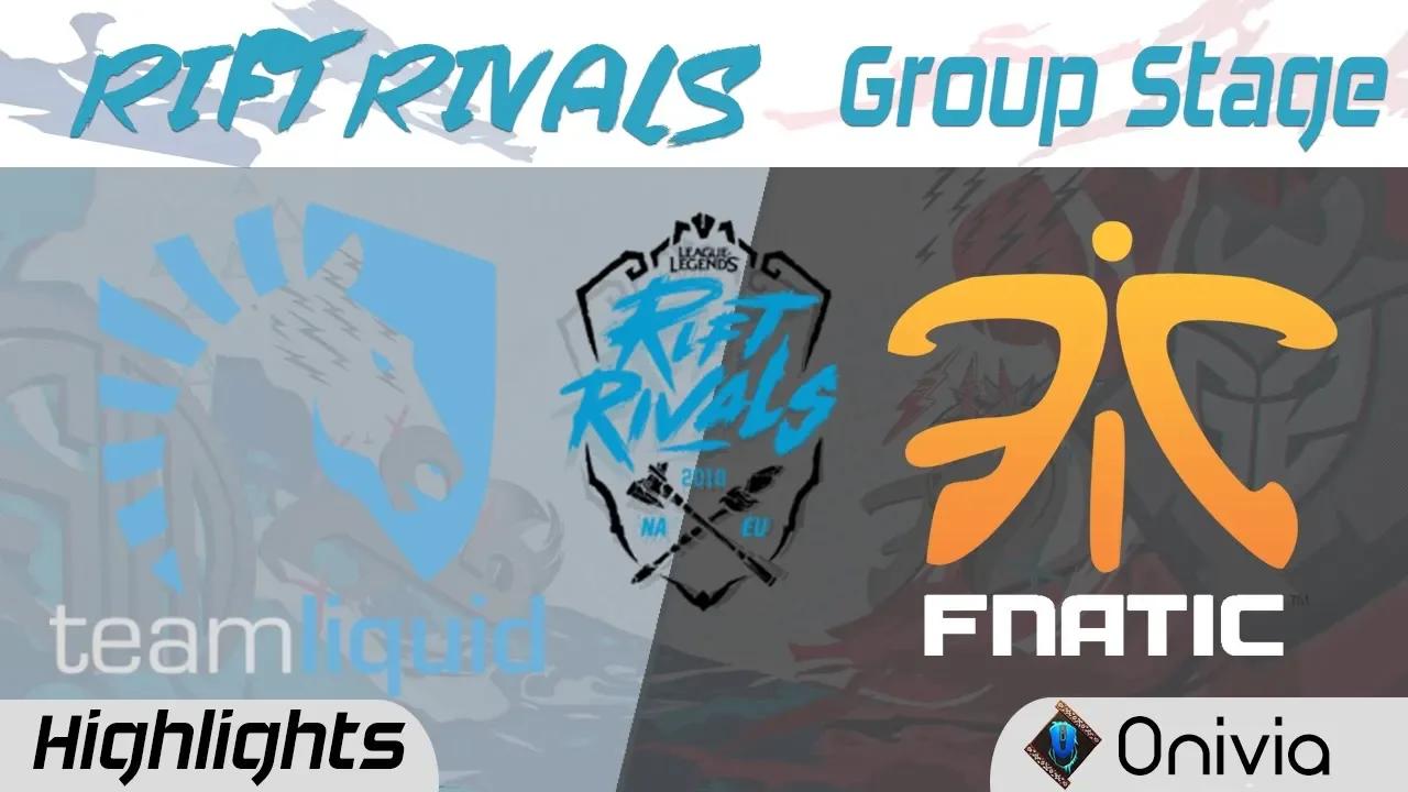 TL vs FNC Highlights Rift Rivals NA EU 2018 Team Liquid vs Fnatic by Onivia thumbnail