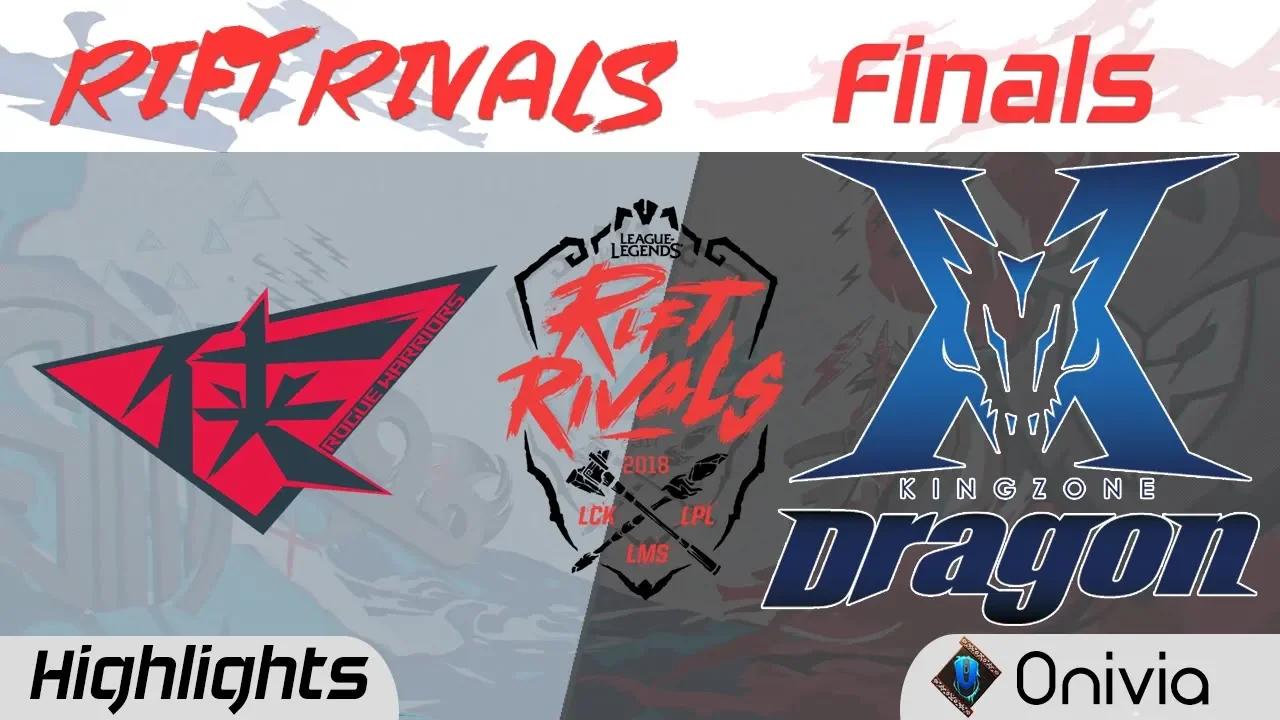 RW vs KZ Highlights Rift Rivals LCK LPL LMS 2018 Finals Rouge Warriors vs Kingzone DragonX by Onivia thumbnail