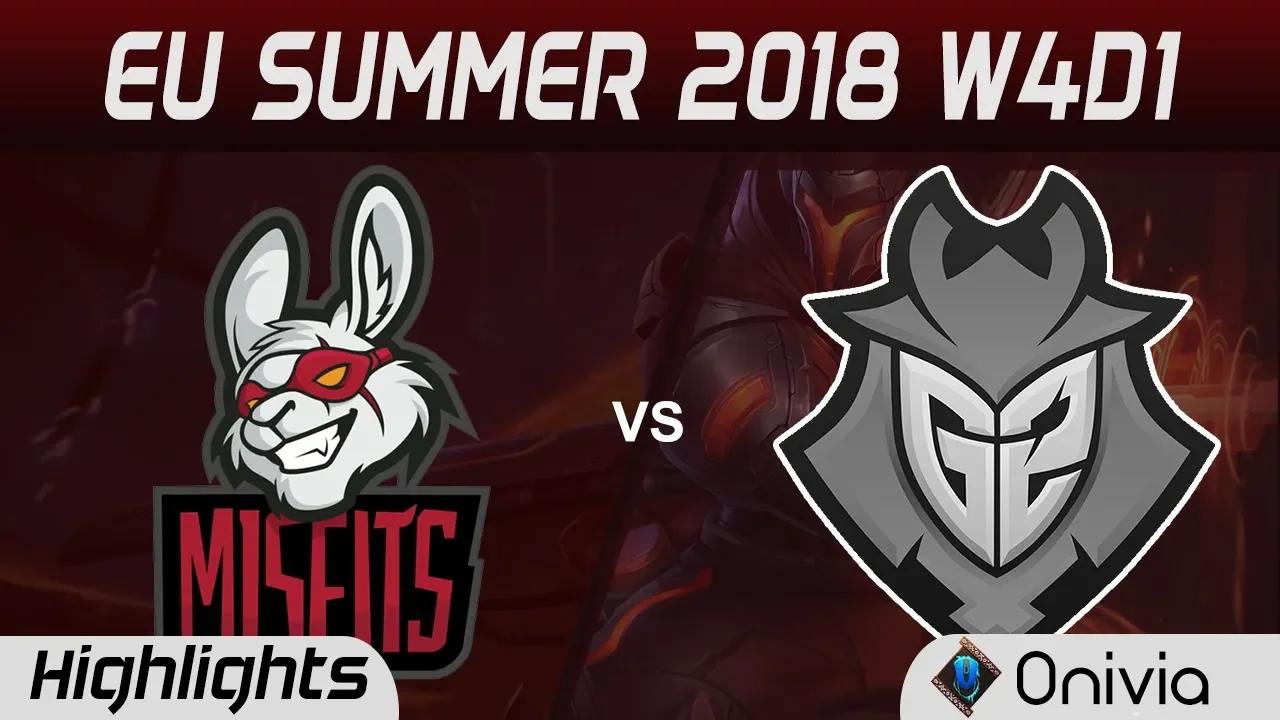 MSF vs G2 Highlights EU LCS Summer 2018 W4D1 Misfits Gaming vs G2 Esports By Onivia thumbnail