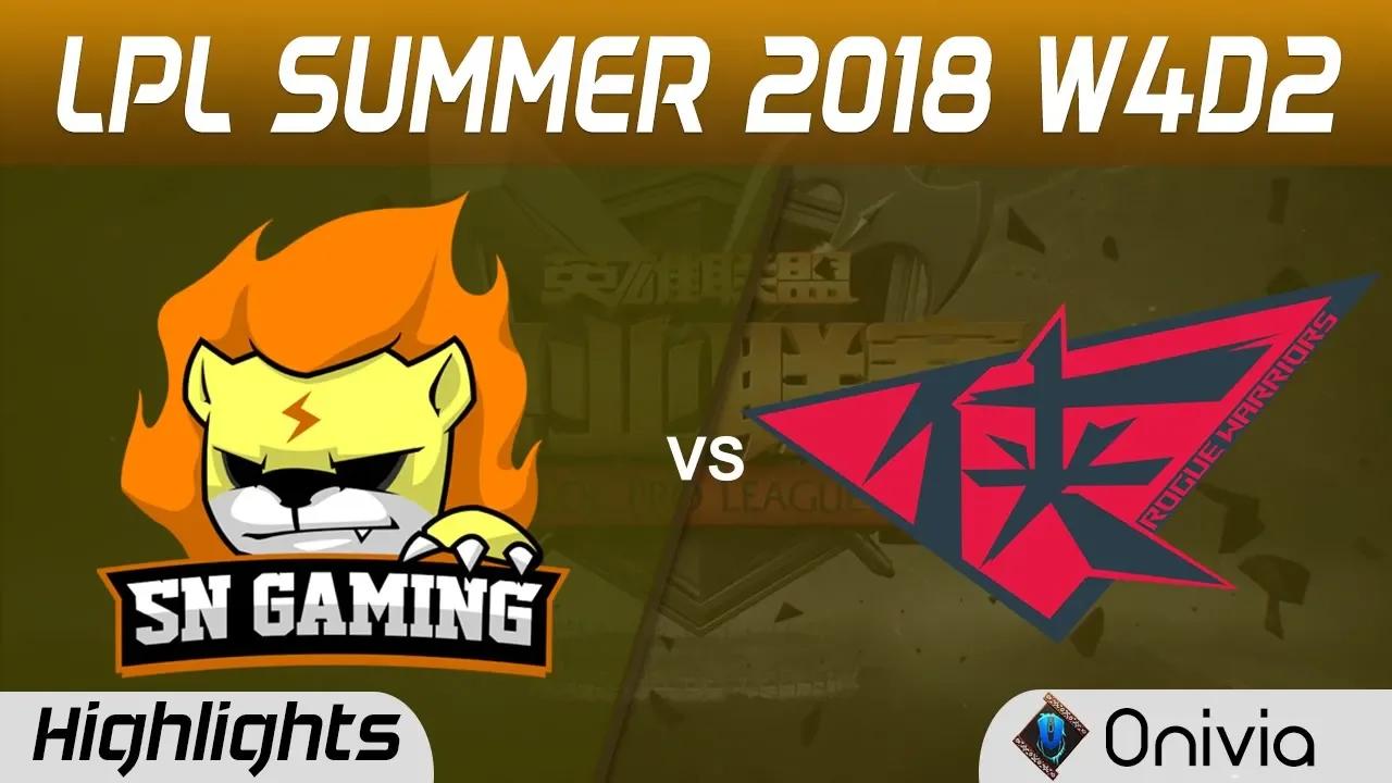 SNG vs RW Highlights Game 3 LPL Summer 2018 W4D2 Suning Gaming vs Rouge Warriors by Onivia thumbnail