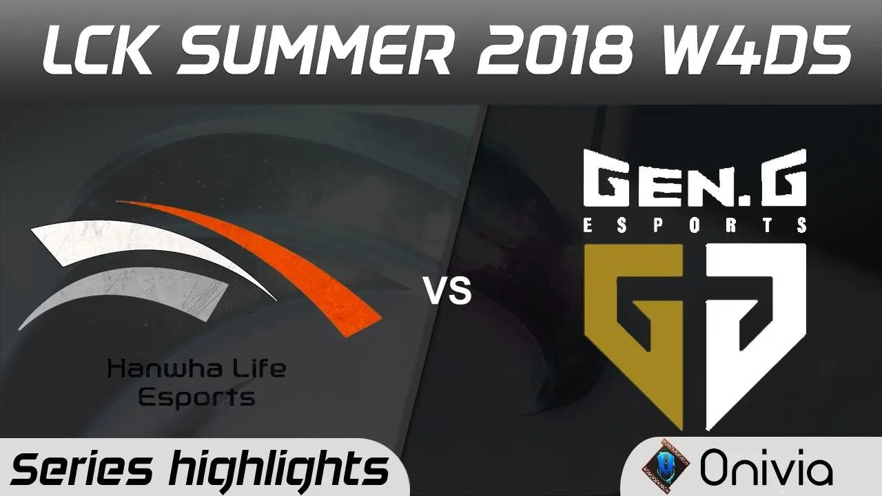 HLE vs GEN Series Highlights LCK Summer 2018 W4D5 Hanwha Life Esports vs Gen G Esports  by Onivia thumbnail