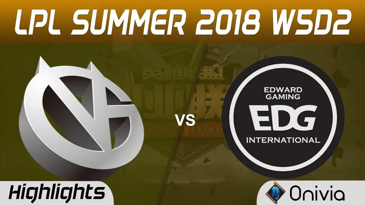 VG vs EDG Highlights Game 1 LPL Summer 2018 W5D2 Vici Gaming vs Edward Gaming by Onivia thumbnail