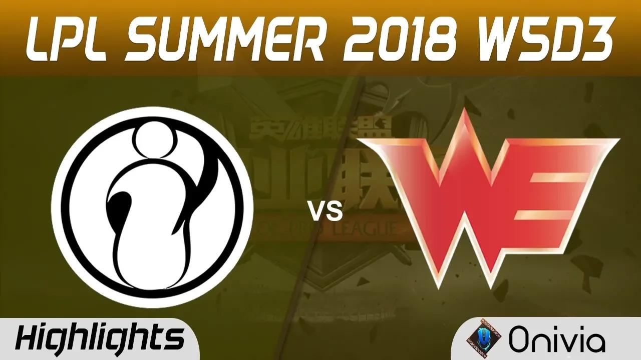 IG vs WE Highlights Game 1 LPL Summer 2018 W5D3 Invictus Gaming vs Team WE by Onivia thumbnail