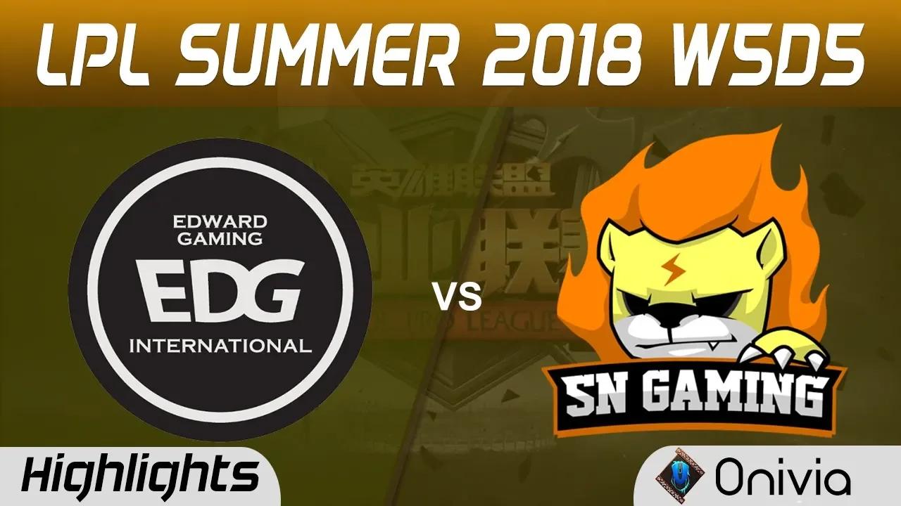 EDG vs SNG Highlights Game 1 LPL Summer 2018 W5D5 Edward Gaming  vs Suning Gaming by Onivia thumbnail