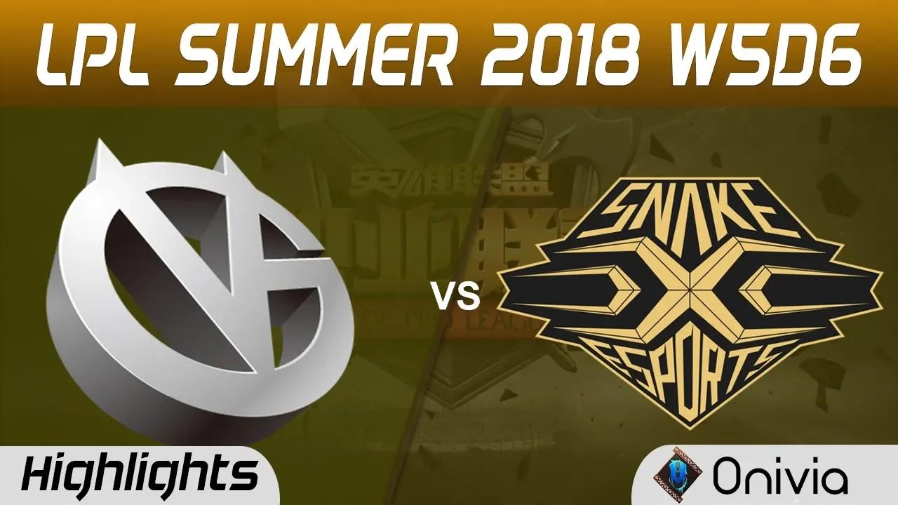 VG vs SS Highlights Game 2 LPL Summer 2018 W5D6 Vici Gaming vs Snake Esports by Onivia thumbnail