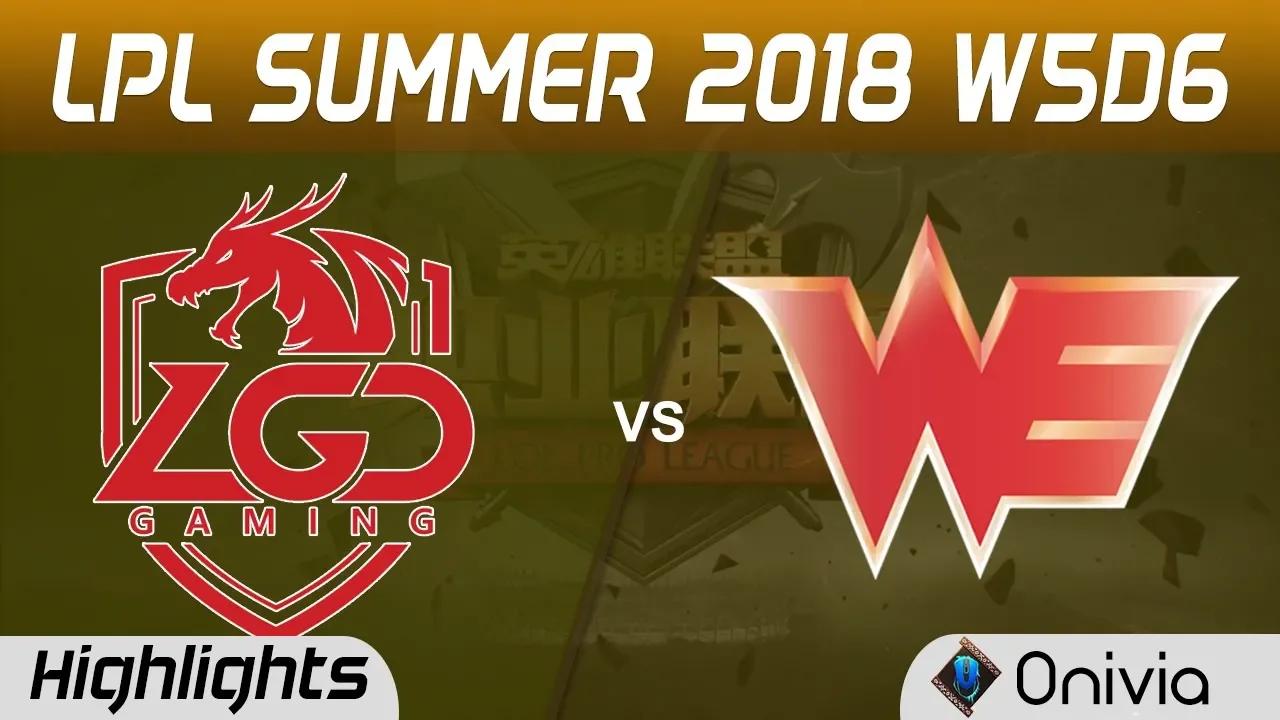 LGD vs WE Highlights Game 1 LPL Summer 2018 W5D6 LGD Gaming vs Team WE by Onivia thumbnail