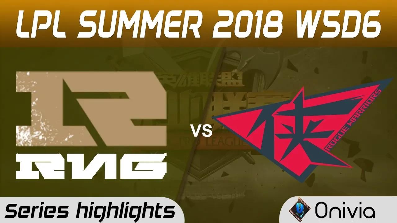 RNG vs RW Series Highlights LPL Summer 2018 W5D6 Royal Never Give Up vs Rogue Warriors by Onivia thumbnail