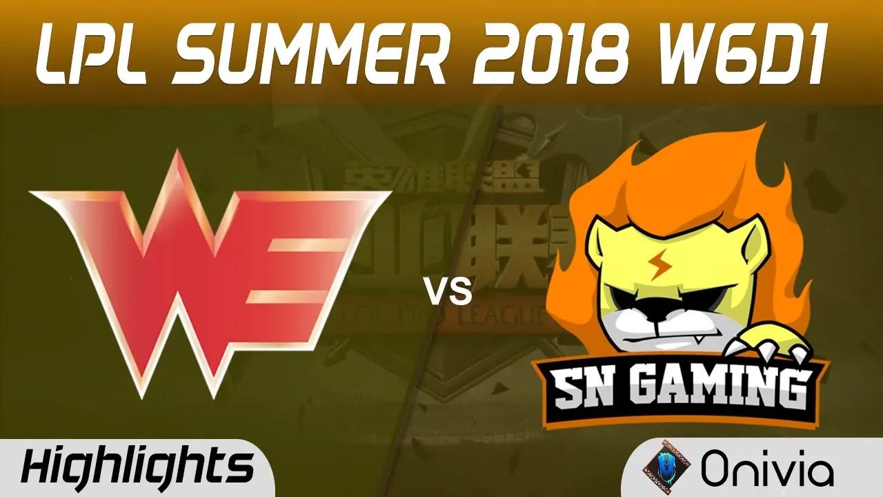 WE vs SNG Highlights Game 1 LPL Summer 2018 W6D2 Team WE vs Sunning Gaming by Onivia thumbnail