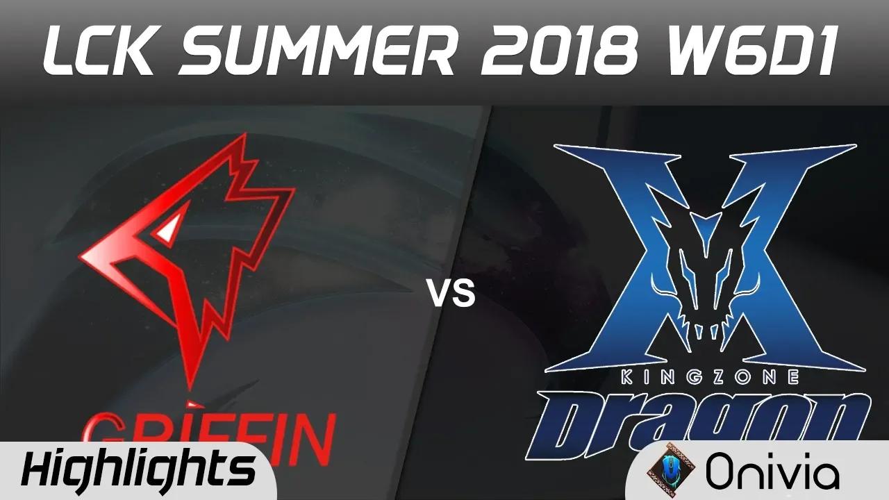 GRF vs KZ Highlights Game 2 LCK Summer 2018 W6D1 Griffin vs KingZone DragonX by Onivia thumbnail