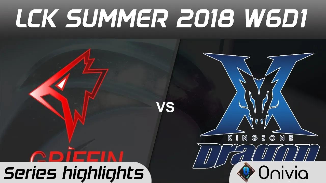 GRF vs KZ Series Highlights LCK Summer 2018 W6D1 Griffin vs KingZone DragonX by Onivia thumbnail