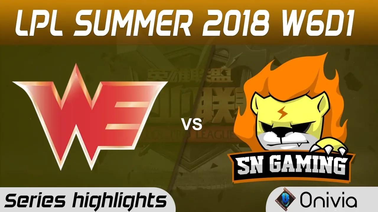 WE vs SNG Series Highlights LPL Summer 2018 W6D2 Team WE vs Sunning Gaming by Onivia thumbnail