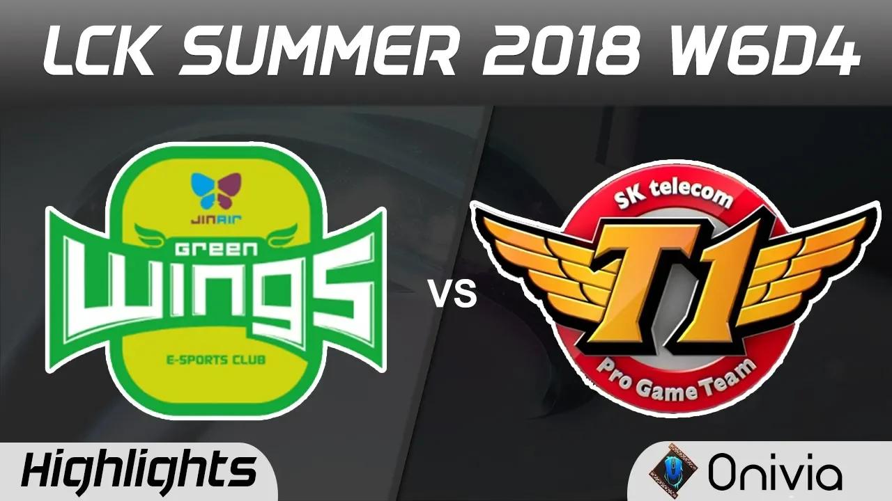 JAG vs SKT Highlights Game 1 LCK Summer 2018 W6D4 Jin Air GreenWings vs SK Telecom T1 by Onivia thumbnail