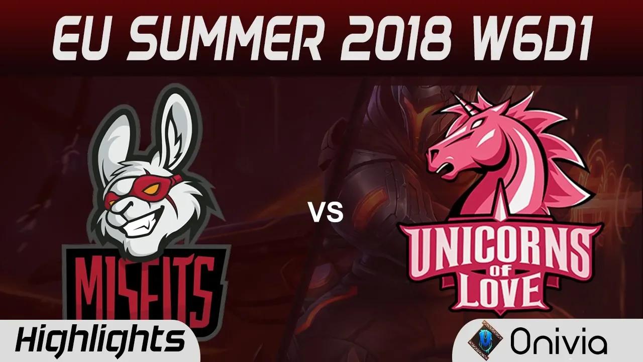 MSF vs UOL Highlights EU LCS Summer 2018 W6D1 Misfits Gaming vs Unicorns Of Love By Onivia thumbnail