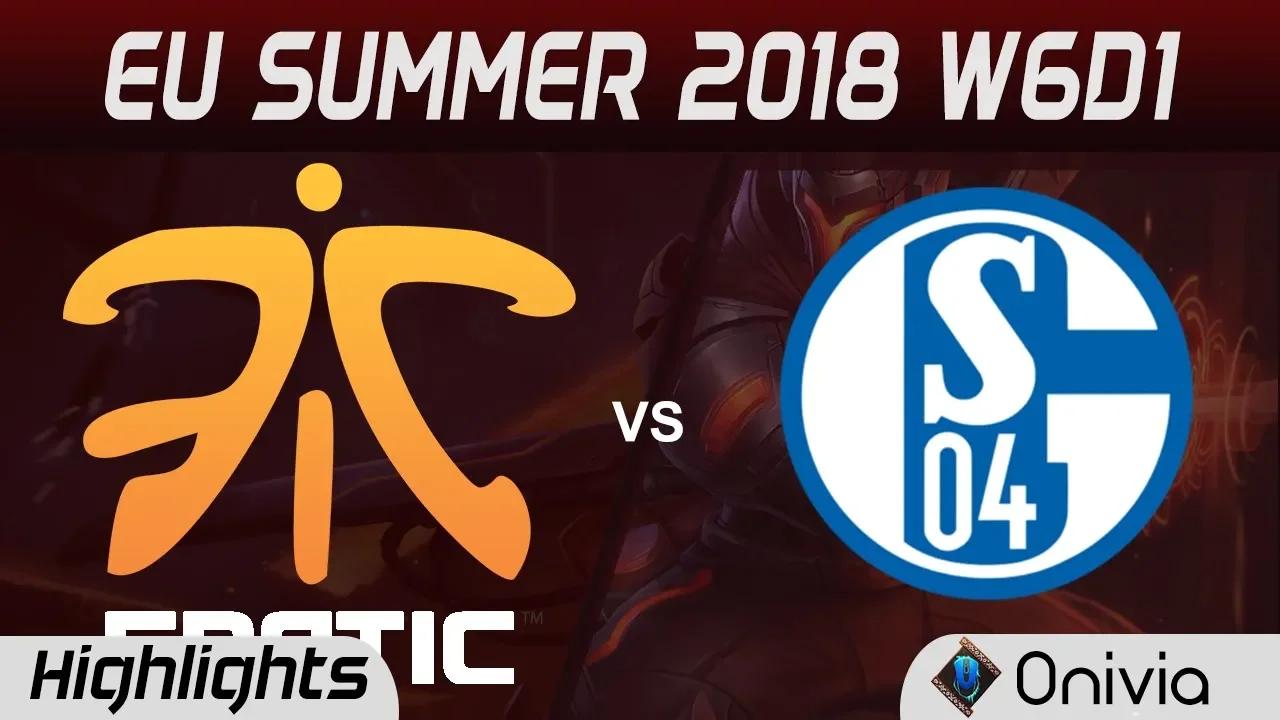 FNC vs S04 Highlights EU LCS Summer 2018 W6D1 Fnatic vs FC Schalke 04 By Onivia thumbnail